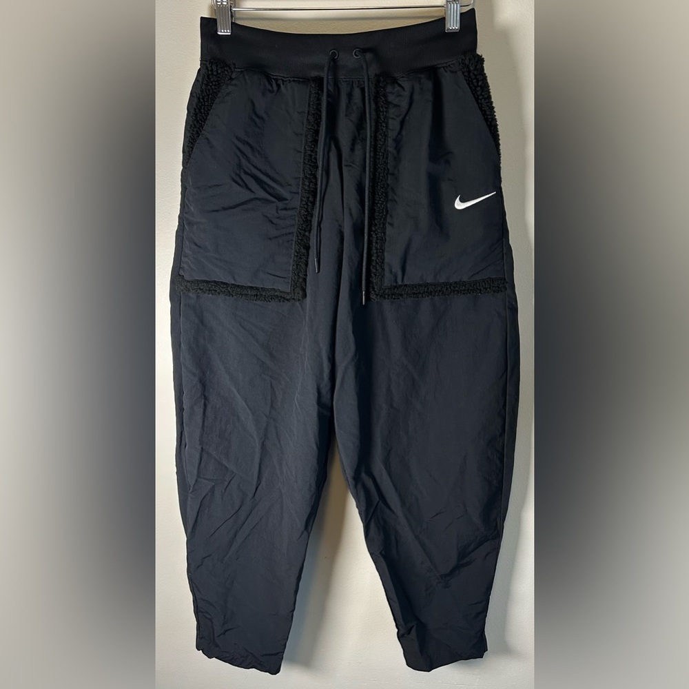 Nike Sportswear Essential Woven High Rise Pants Black DQ6809-010 Women Sz S EUC